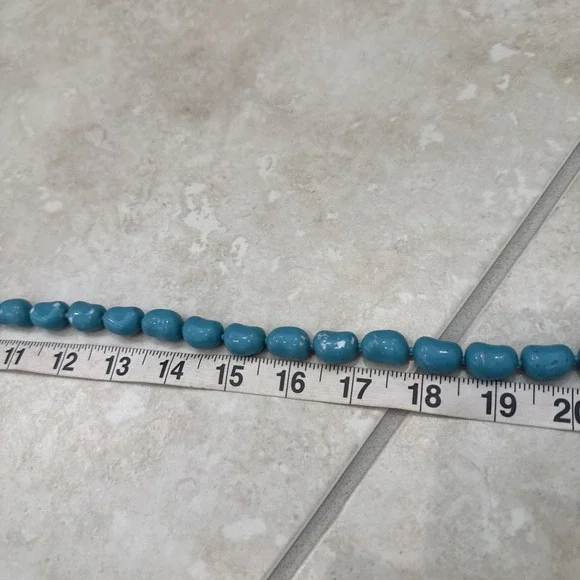 KJL Kenneth Jay Lane Aqua Blue Green Color Necklace Jewelry Signed 35" Czech - Picture 8 of 9